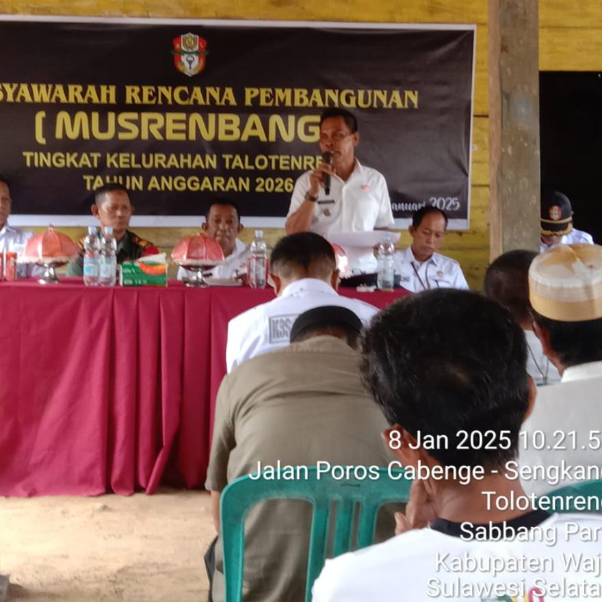 Musrenbang Kelurahan Talotenreng Sepakati  Prioritas untuk RKPD 2026 dan DURKPD 2027
